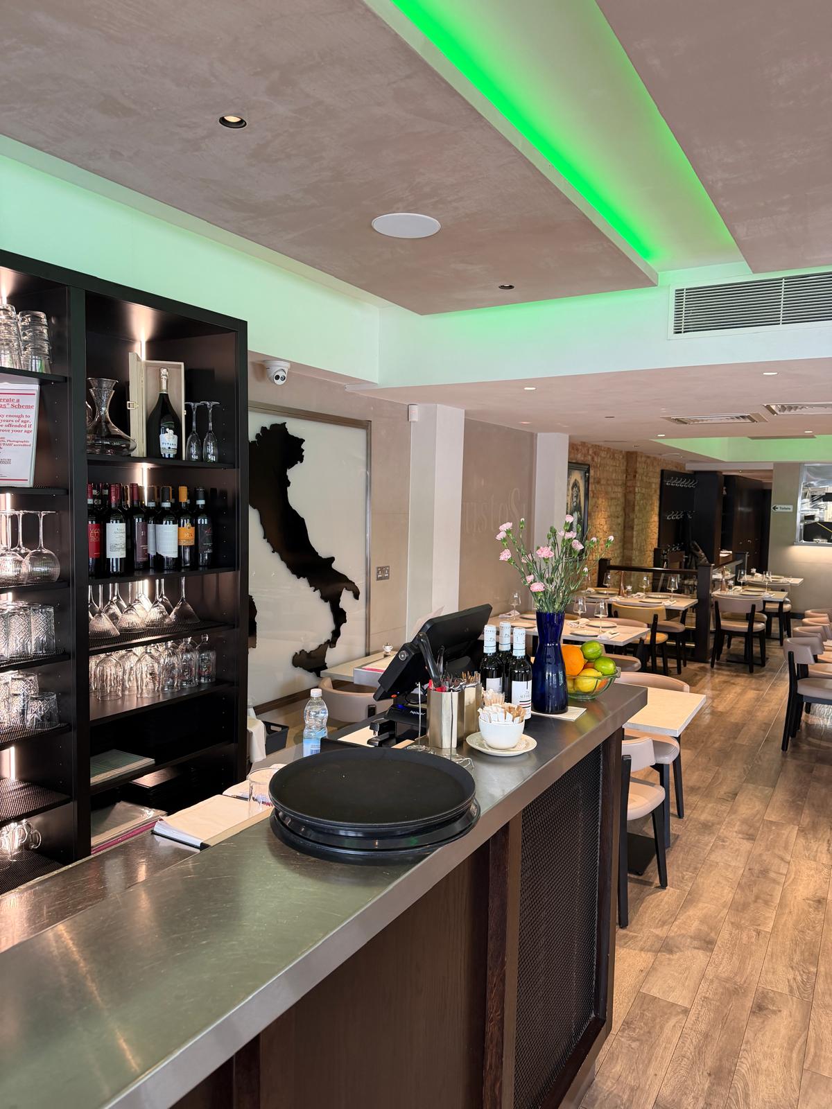 Our bar with the Italy feature wall