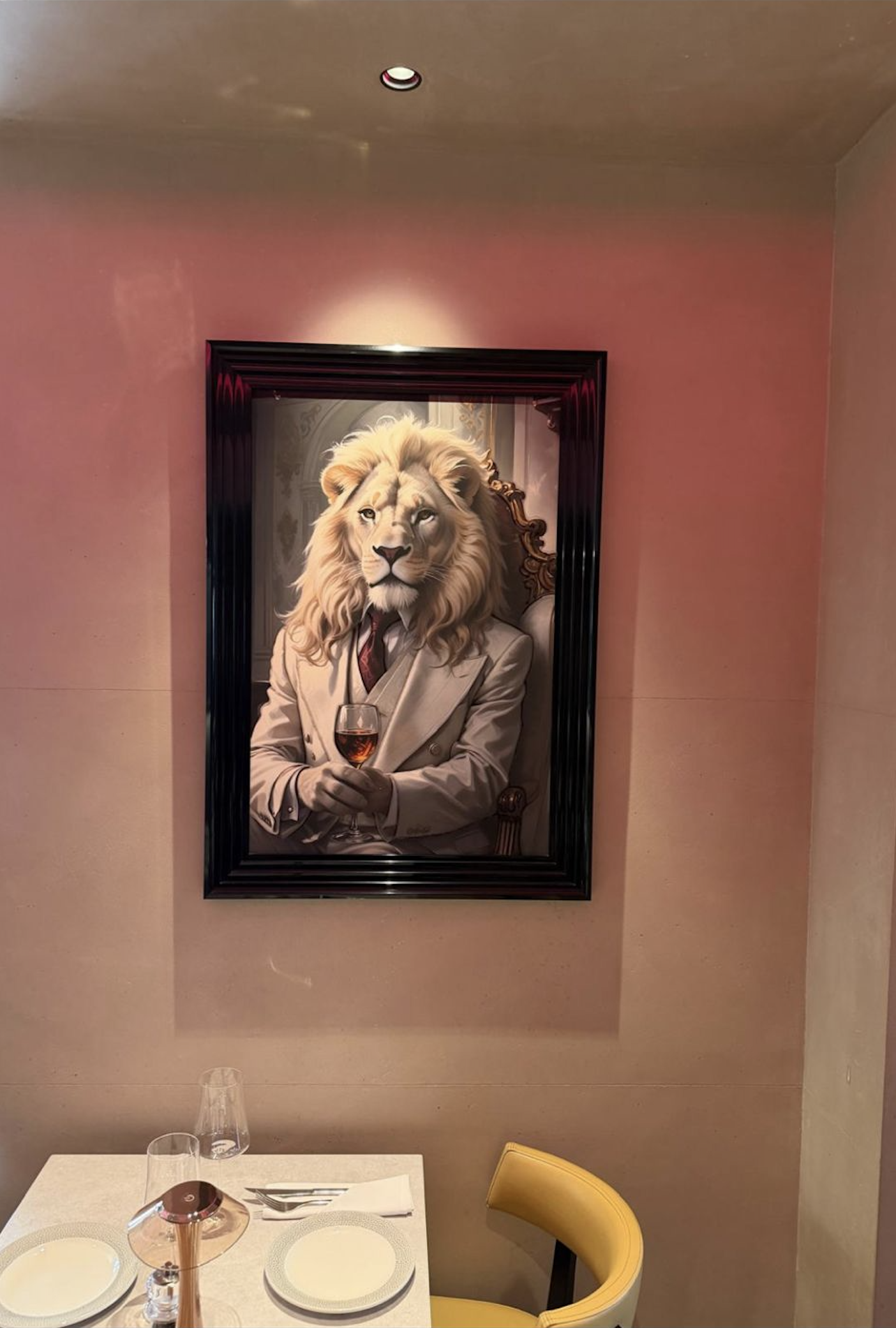 Inside GustoSi — the dining room feature wall